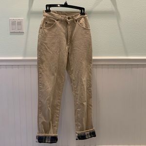 ll bean W vintage flannel-lined jeans